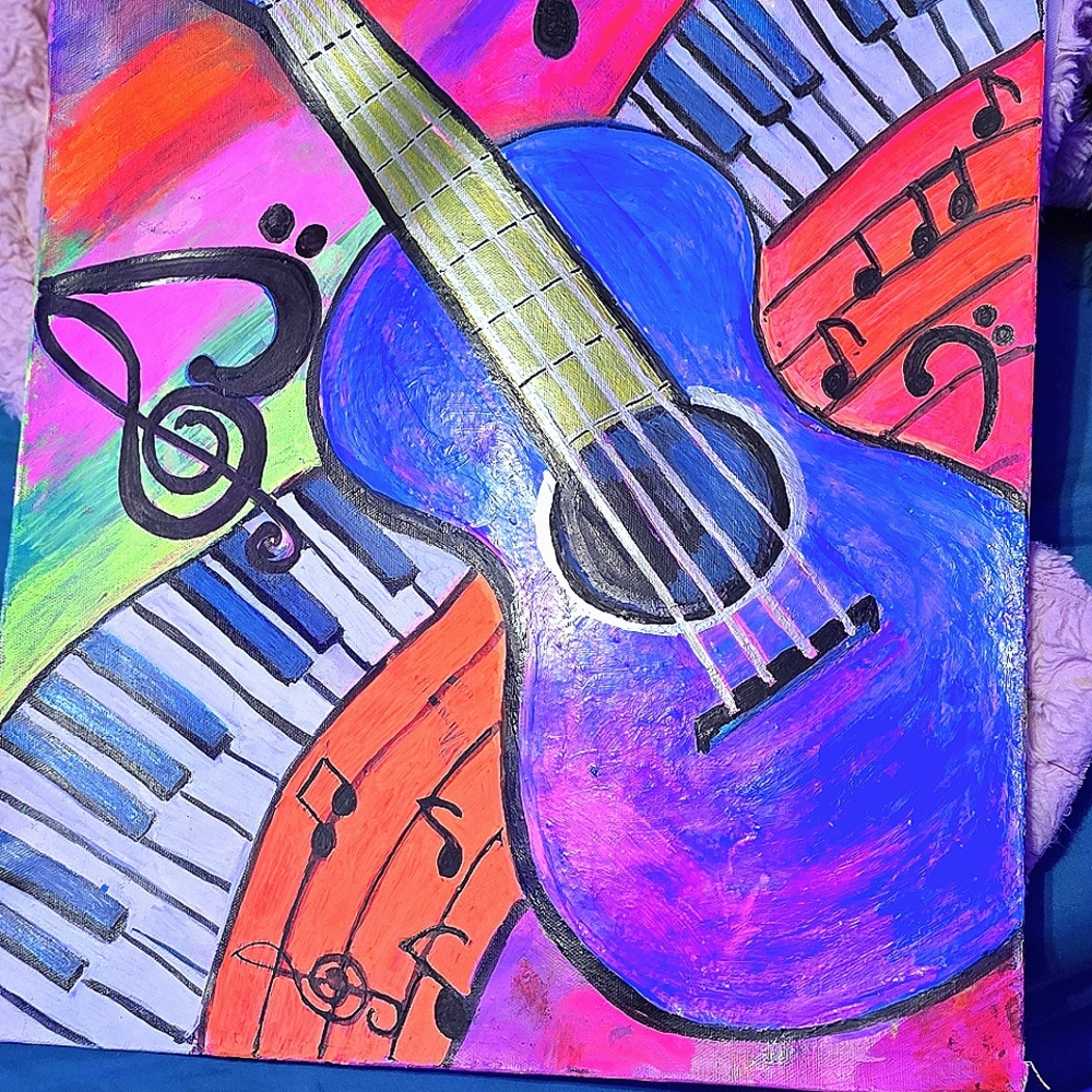 Original Acrylic painting on canvas w/o frame blacklight friendly